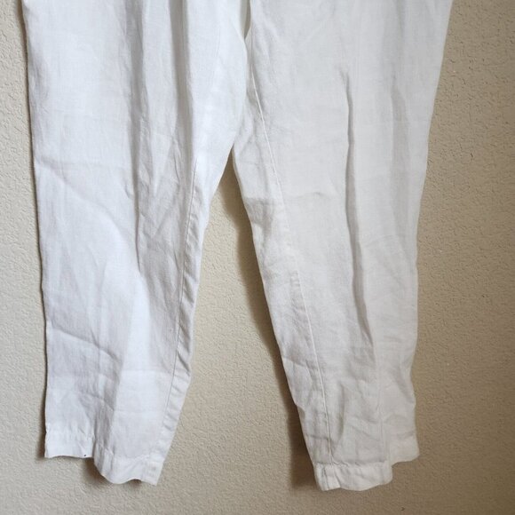 Eileen Fisher 100% Linen White Wide Leg Pants Women Medium Side Zip 34x27" - Picture 3 of 16